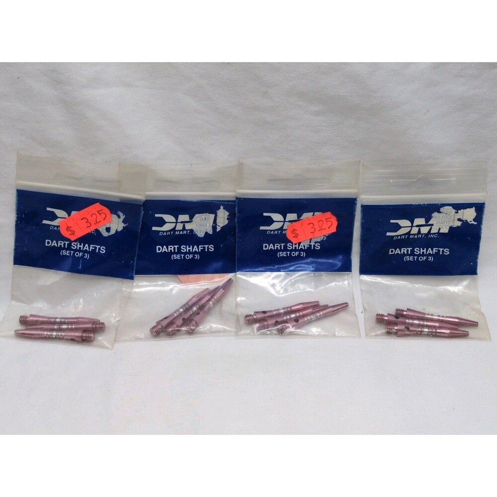 (4) Silver DMI Dart Mart Inc Dart Shafts Striped Aluminum